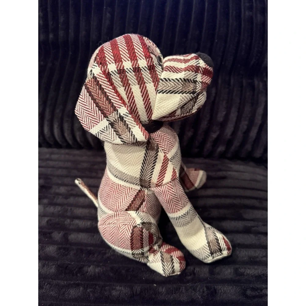 Dog Door Stopper Plaid Fabric Weighted Rustic Home Decor w/ Tags – NOT A TOY
